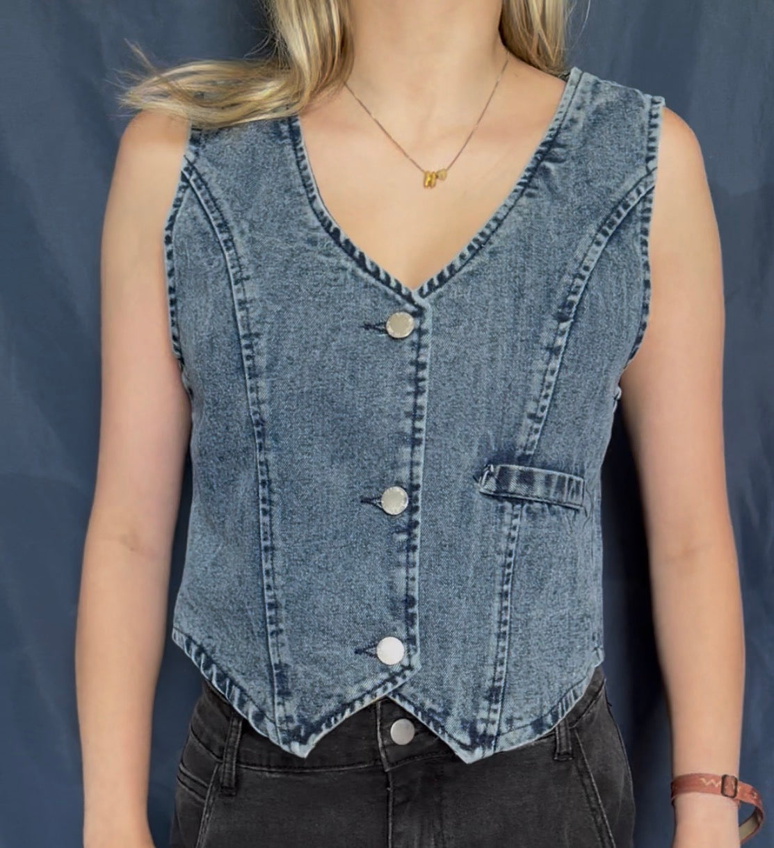 Denim Vest Top