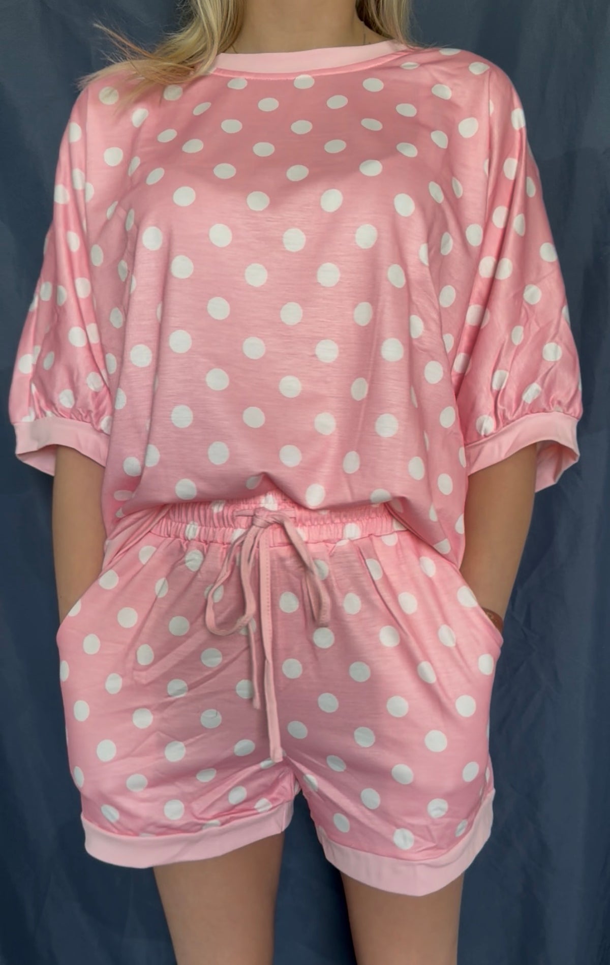 Pink polka shorts