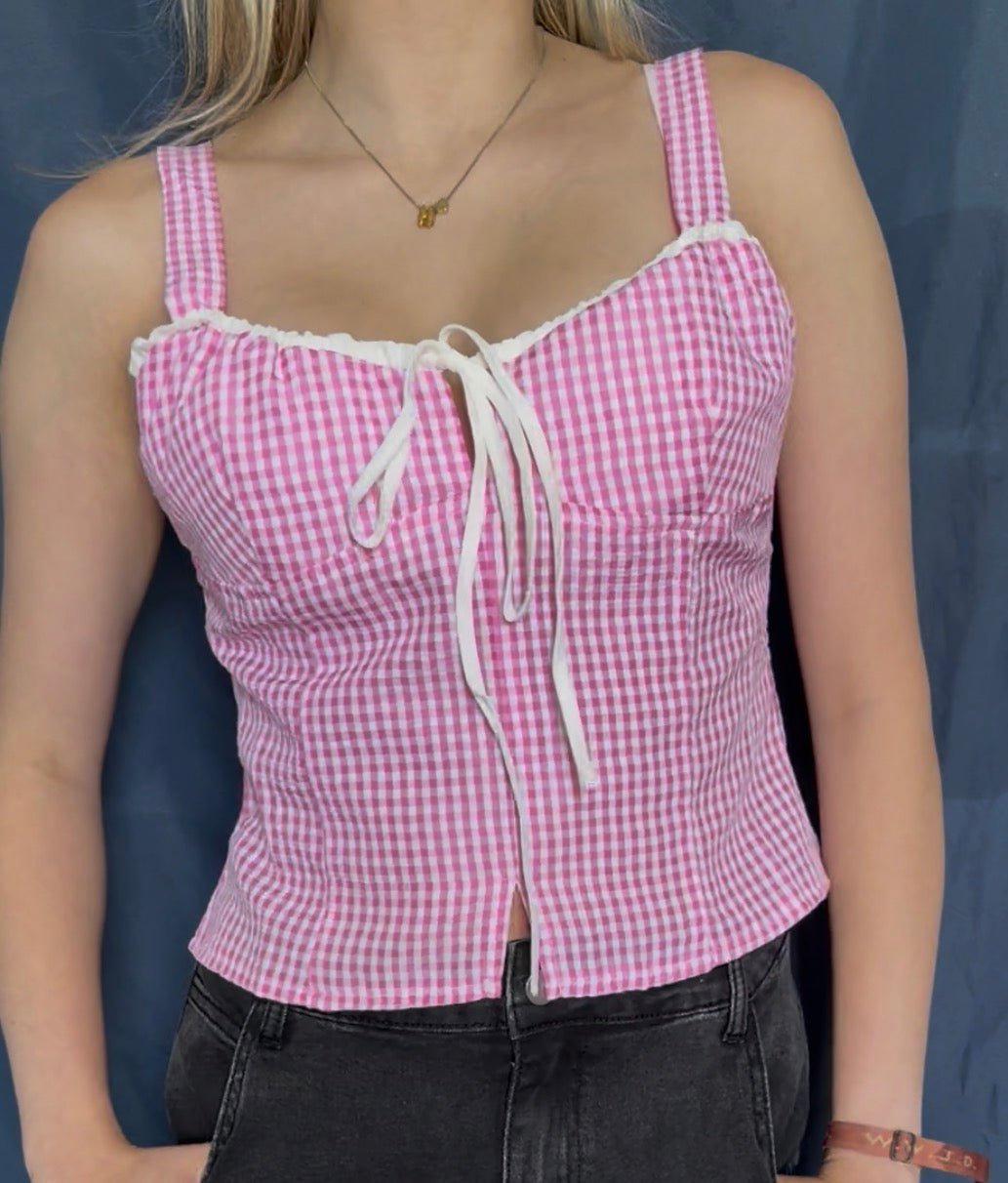 Pink Gingham Top