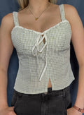 Green Gingham Top