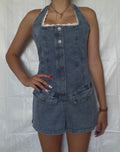Denim Halter Mini Romper